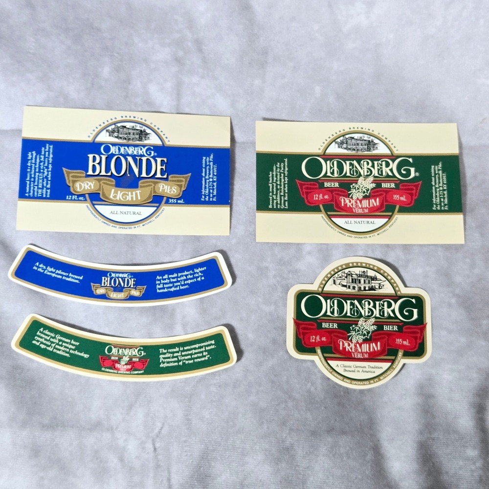 Oldenberg Beer Labels Premium Light Oldenberg Brewing Lot of 5‎